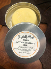 Load image into Gallery viewer, Hard Lotion/Massage Bar 4 oz IN TIN