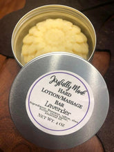 Load image into Gallery viewer, Hard Lotion/Massage Bar 4 oz IN TIN